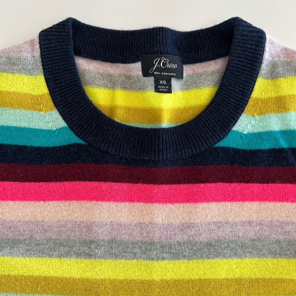 J. Crew Striped Cashmere Sweater